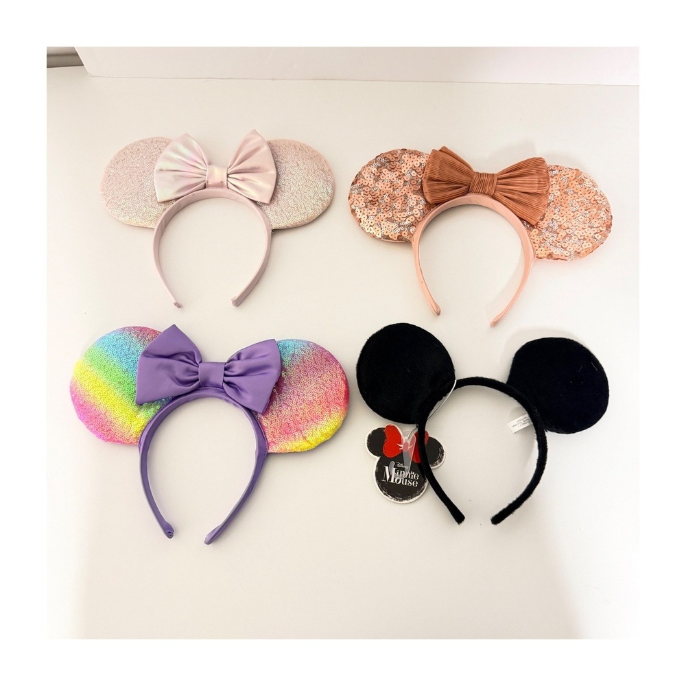 Disney Minnie Mouse Sequin Ears Headband Set 4 Pairs Kids Child